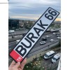 İsme Özel Plaka, İsimli Dekor Araç Plakası, Kişiye Özel 3d Kabartma Metal Plaka (Kırmızı TR)